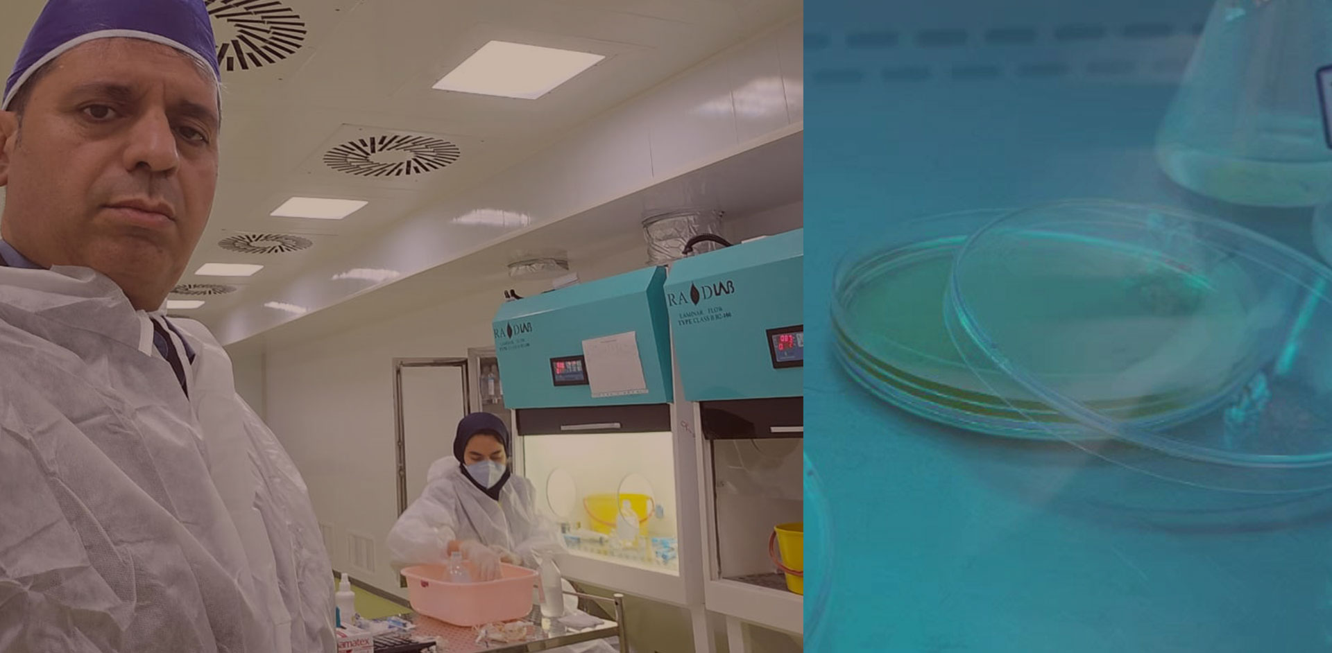 Visit to the clean room for stem cell production